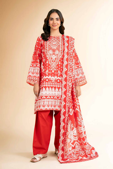 Nishat Linen 3 Piece - Flatbed Paste Embroidered Suit - 42501662 Online Shopping
